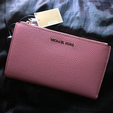 pink wallet michael kors|michael kors pink wristlet wallet.